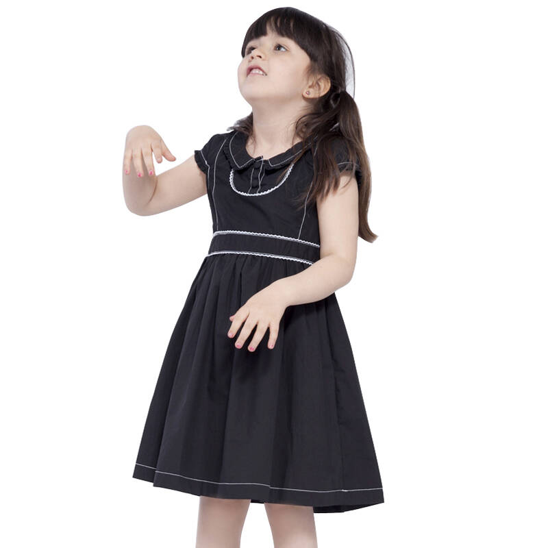 firs kids杉杉童装 女童连衣裙韩版纯棉 fk101f41 黑色 130