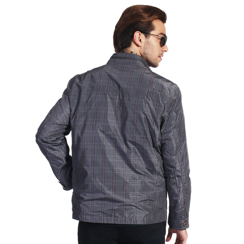 意大利 romaster 罗马世家 男士灰色纯色双面翻领茄克 rd347137 185