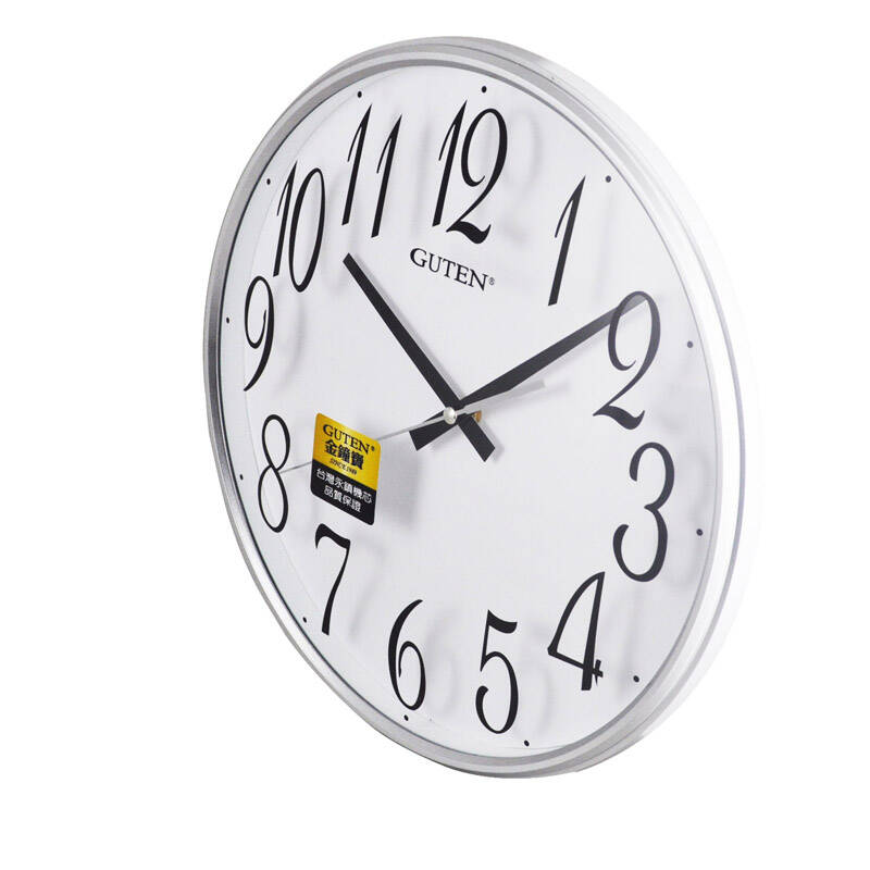 > guten 金钟宝 高级丝印静音石英挂钟 银色 gd256-4 表盘颜色银色