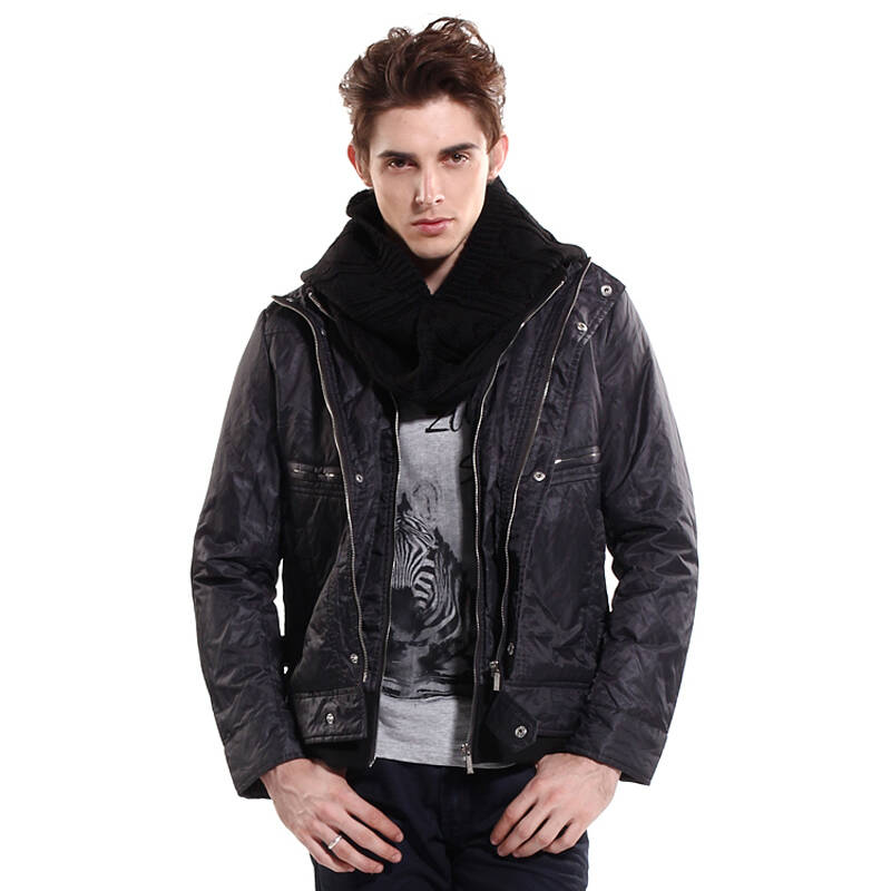 左岸zuoan 2012秋冬新款 男士优雅系列大衣棉服装 10408026 深灰 175