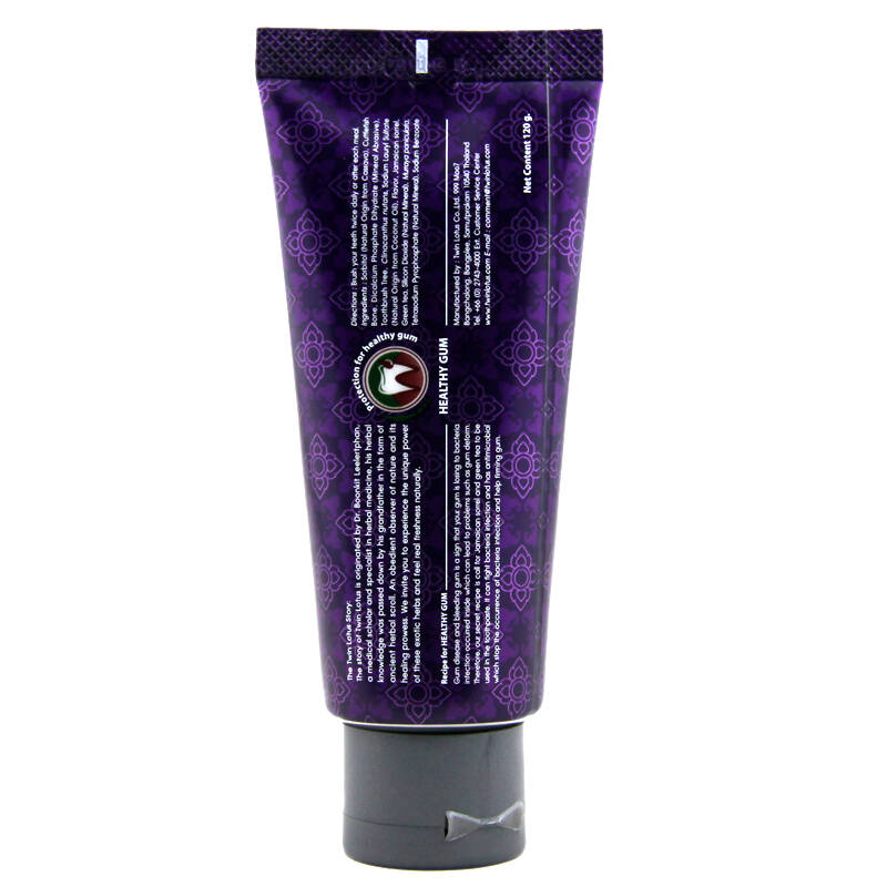 泰国twin lotus双莲植物棕茶健齿牙膏120g