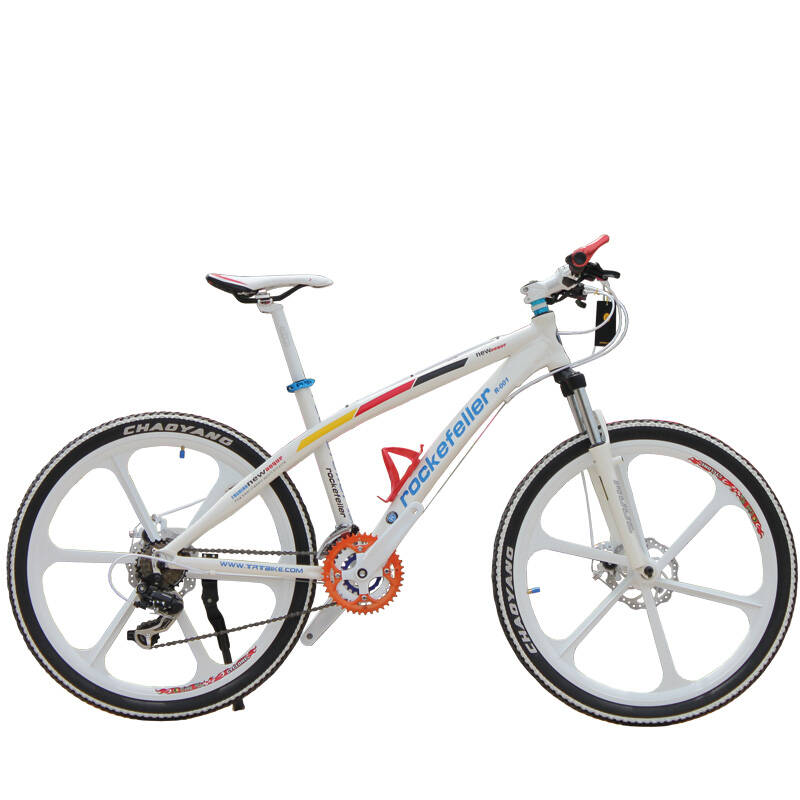 洛克菲勒rockefeller自行车山地车26寸 彩虹一体轮 双碟刹 21速 24速