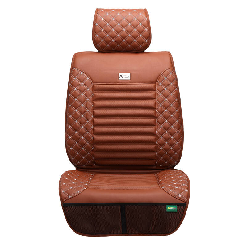 驾适宝 汽车四季养生超纤皮坐垫 舒适汽车座垫四季通用座垫 棕色