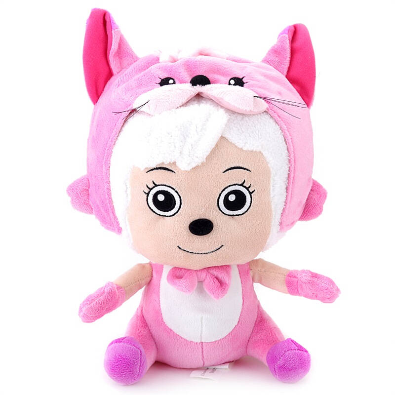 喜羊羊与灰太狼 电影版毛绒玩具玩偶 美羊羊公仔 浣熊帽子 12寸浣熊装