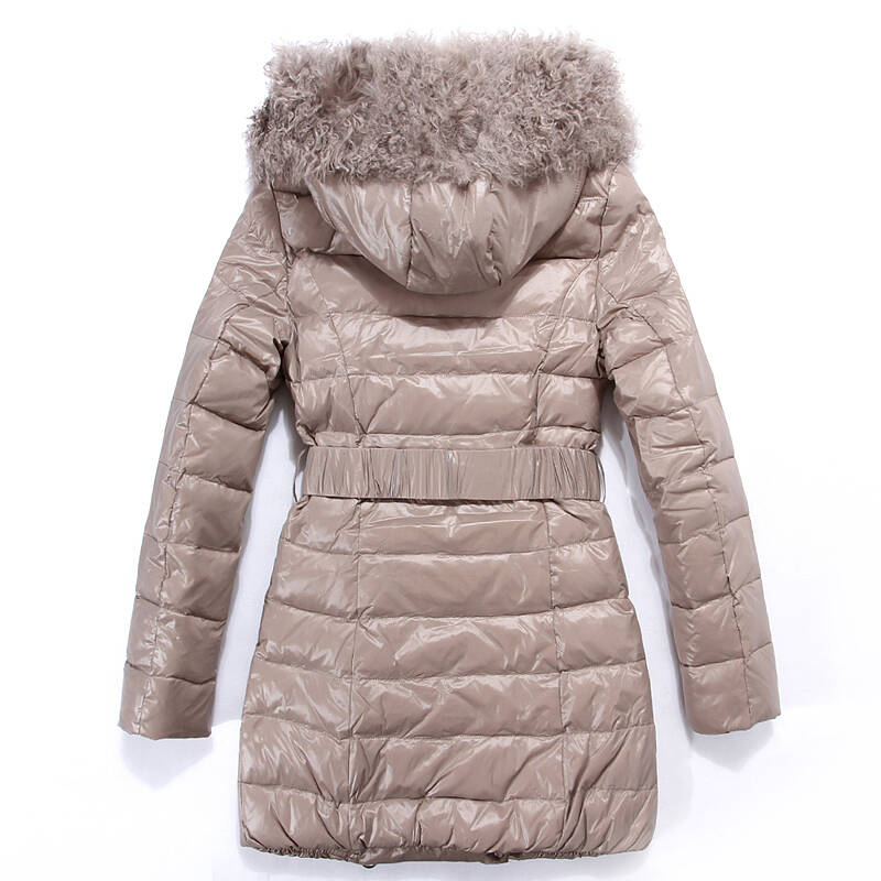 风之韵修身型长款女装羽绒服29301 米红553 s/155