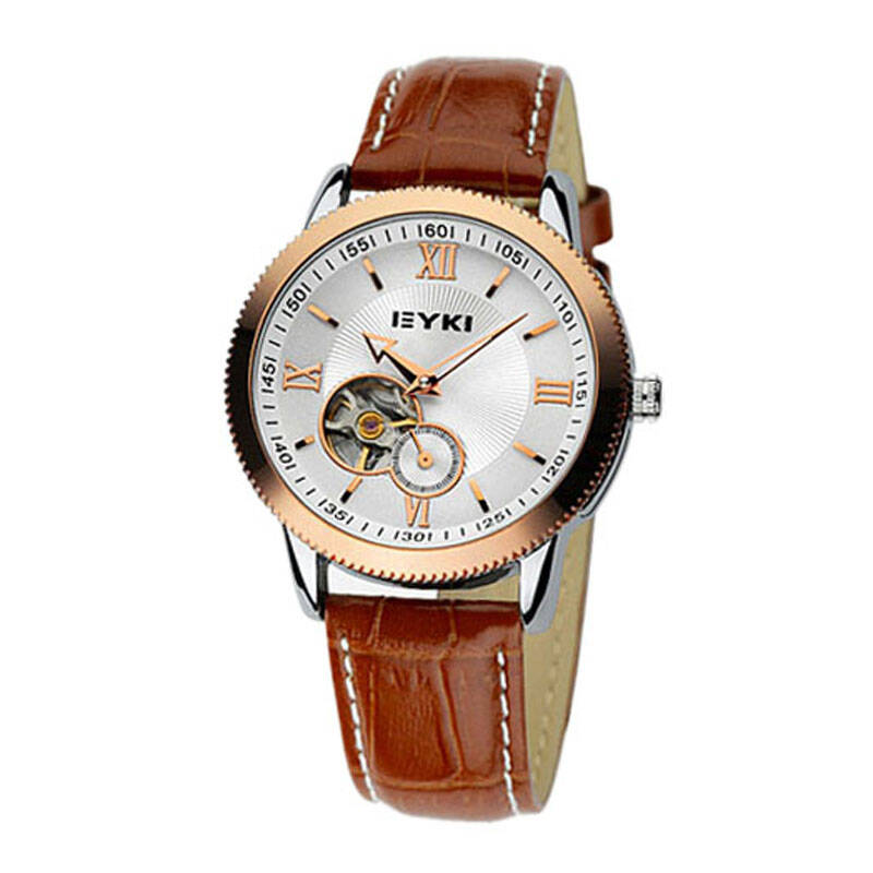 eyki艾奇 2013年新款 全自动机械表陀飞轮镂空 尊贵男士皮带表8411