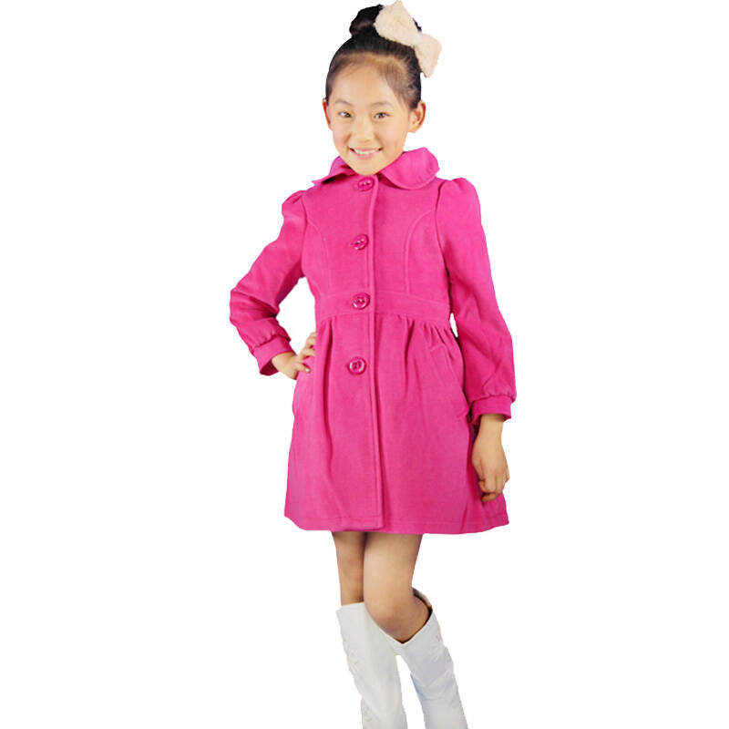 空中天使(angel sky)女童装 时尚艳丽 女童新款外套 玫红 110