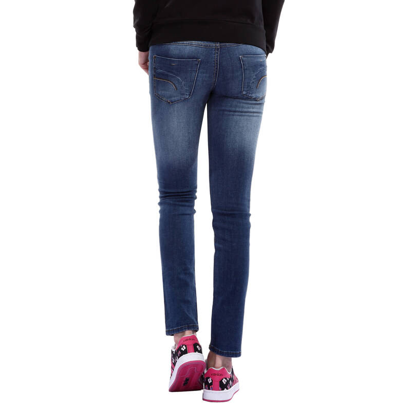 以纯yishion 2012秋装新款 女装低腰弹力小脚牛仔长裤12320877 蓝色