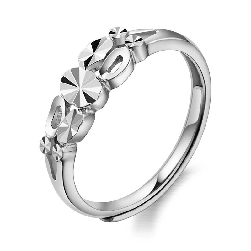 金马珠宝 千足钯金戒指 白金女戒 可刻字 pd999jz0044