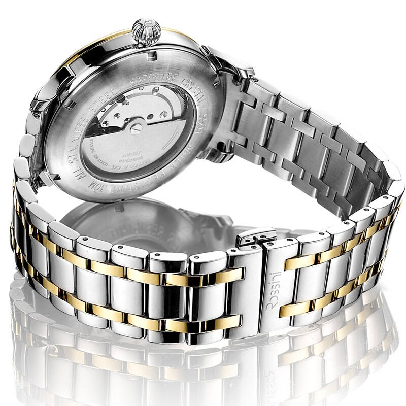 罗西尼rossini 雅尊系列蓝爵不锈钢机械情侣男表5501t06b 京东自营