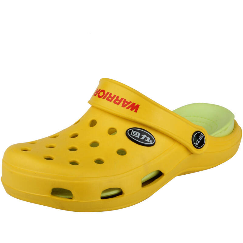上海回力warrior鞋双层底回力洞洞鞋沙滩鞋男/女凉拖鞋035 男/黄色 37