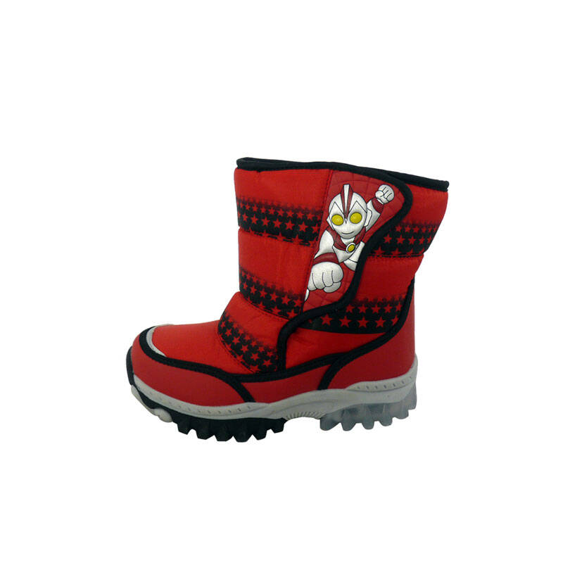 奥特曼童鞋 2014冬款女童雪地靴 冬款加毛 闪灯 2625 黑红 29