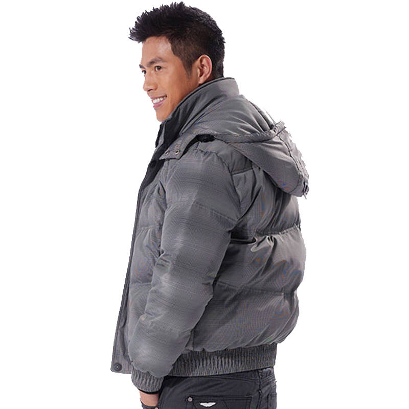康博羽绒服男款时尚渐变茄克 #260黑灰格 190/104a(xxl)