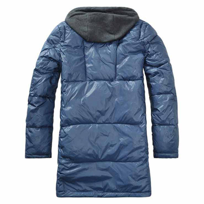 正品长款连帽超保暖丝绒棉服棉衣 深蓝色 170/m