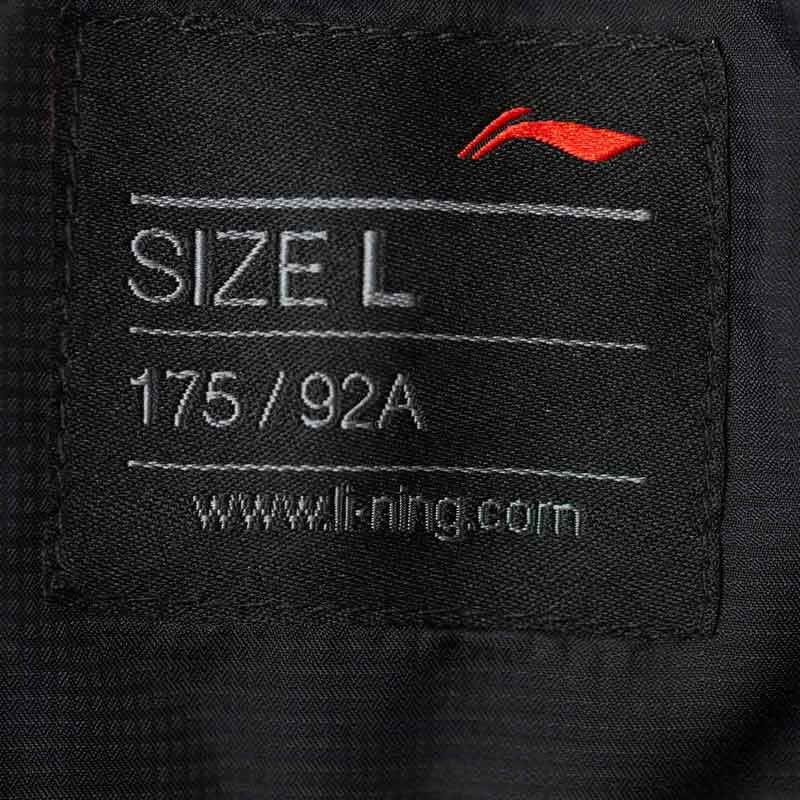 李宁足球系列男子短羽绒服aymg183-3 基础黑 xl