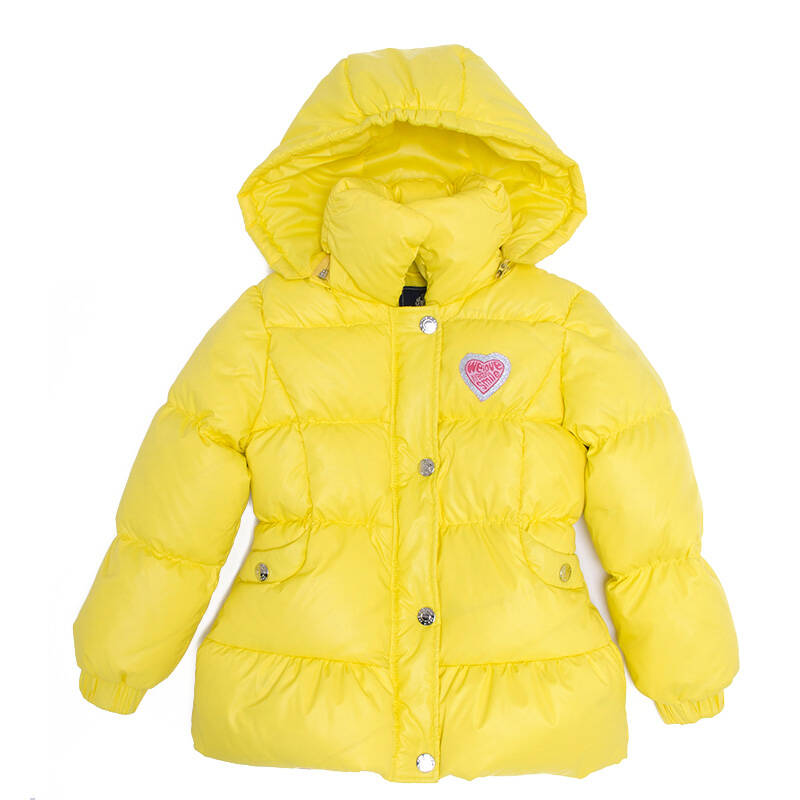艾伊宝女童2012冬季新款中长款羽绒服儿童连帽羽绒服25a017 淡黄色