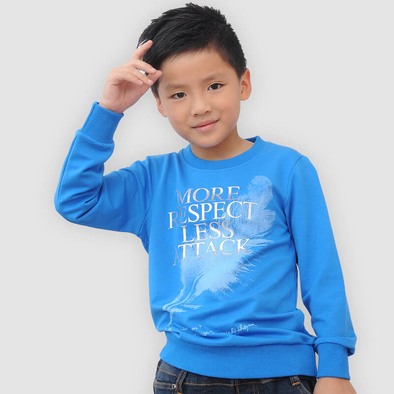 2014新款春秋装儿童男童装男装男孩中大童装纯棉大卫衣1109 蓝色 120