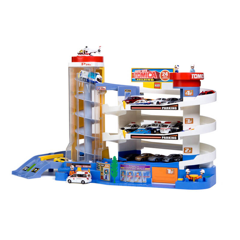 tomy多美卡超级汽车大楼停车场套装/儿童大型拼装轨道模型玩具(只带1