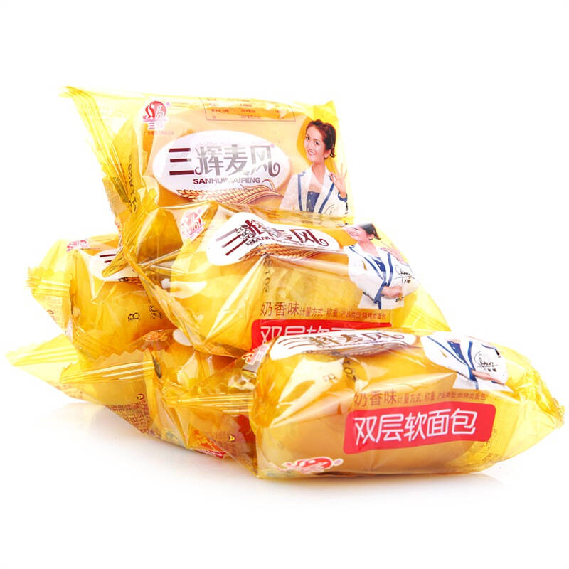 三辉麦风双层软面包奶香味330g*2袋