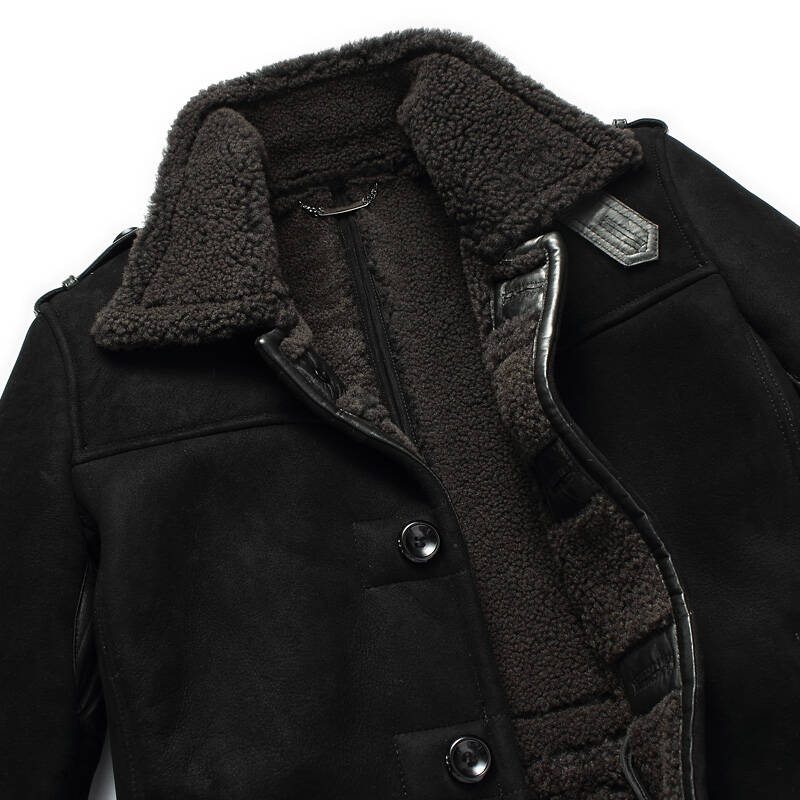新品澳洲绵羊皮裘毛一体真皮皮衣男 x16101 0028 m1296 黑色 xxxl