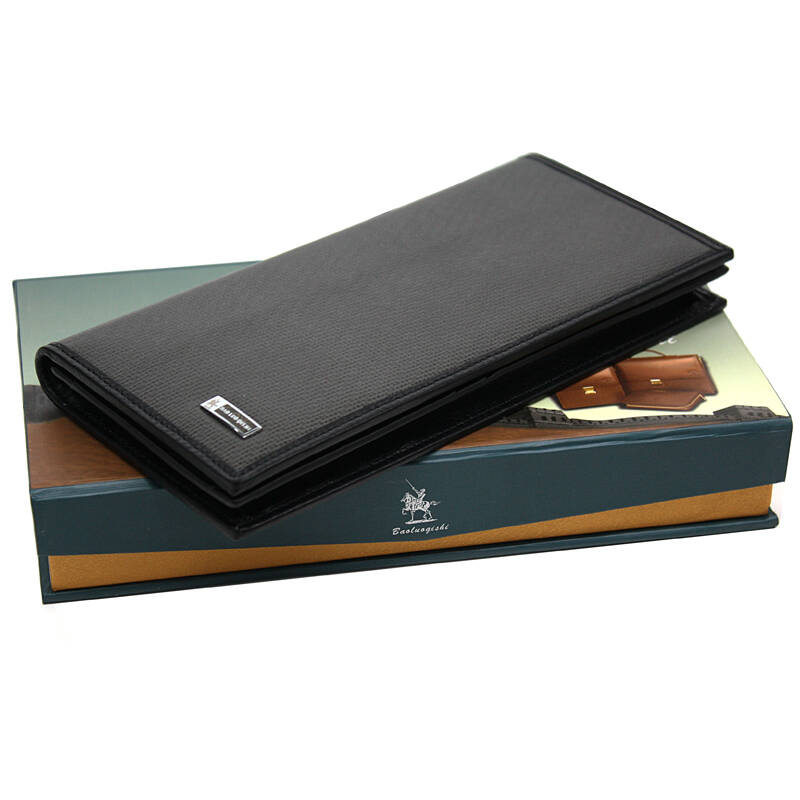 保罗骑士男士真皮商务休闲长款钱包男钱夹 灰色 横款