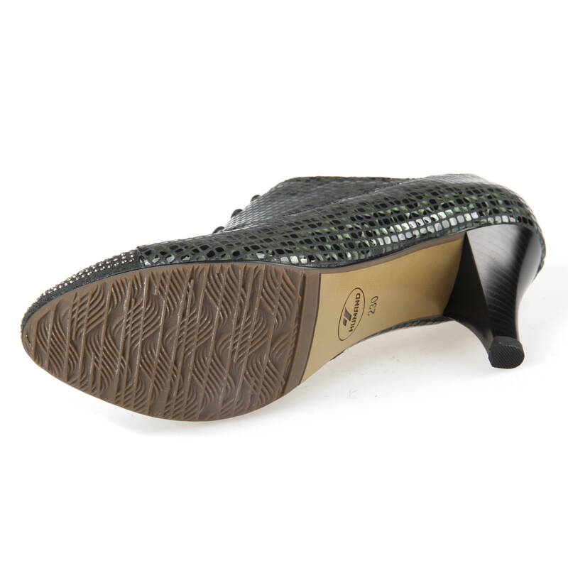 单鞋女高跟 性感高跟鞋 亨达专柜正品新款 黑色真皮尖头细跟职业女鞋