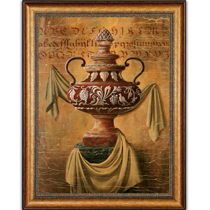 雅创 欧式有框油画 高档别墅客厅画装饰画 复古工艺画 神圣杯 第一幅