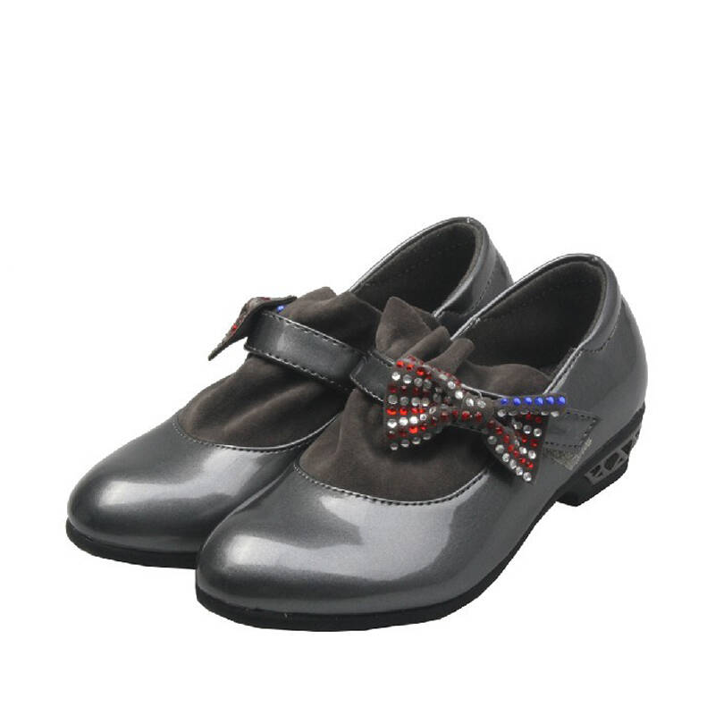 follow me/富罗迷 儿童皮鞋 女童皮鞋 韩版 女童公主鞋 31602 灰色 27