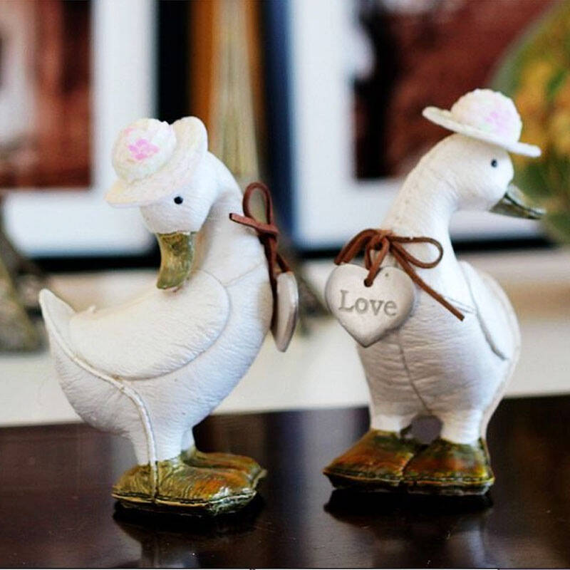 ts-home 树脂婚庆工艺品 幸福鸭子1103 自营