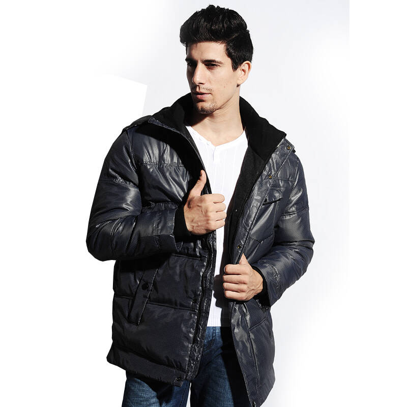 拓荒者男装 2012新款 经典时尚 休闲外套棉服w-53#雪中骑士 黑色 xxxl