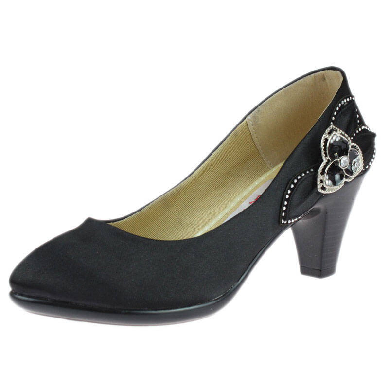 新款老北京布鞋 女高跟鞋简约ol高跟布鞋休闲低帮鞋工装女单鞋 f02672