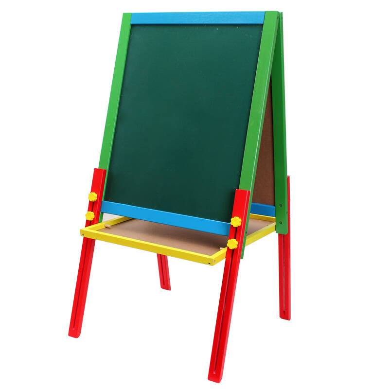 小皇帝 可升降大号双面磁性宝宝写字板小黑板支架式儿童画板画架 xhd