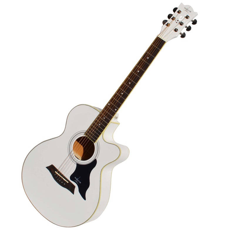 guistar吉斯达民谣吉他gs40-01c白色哑光 自营