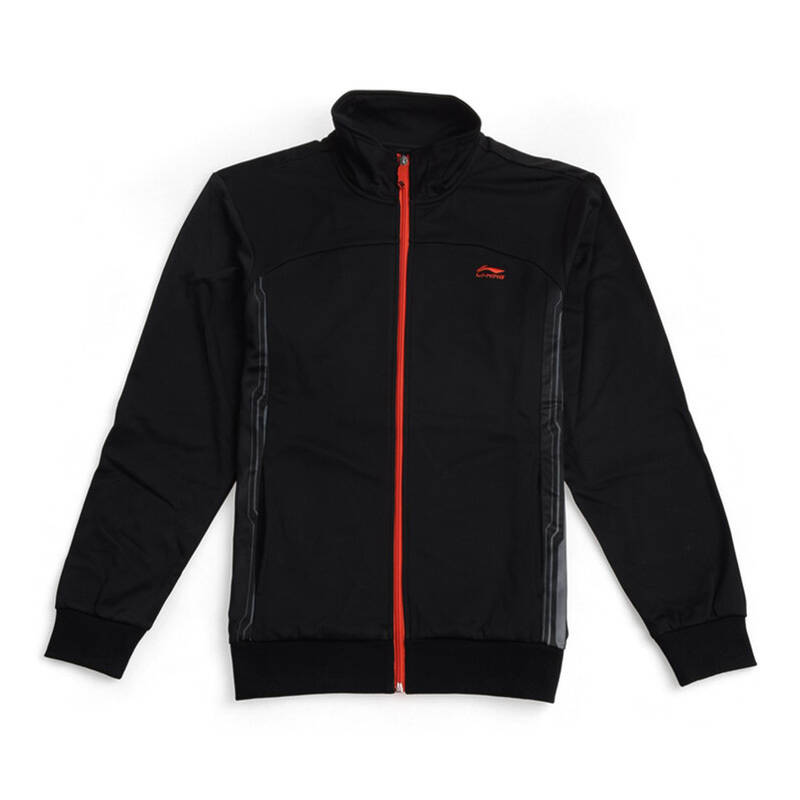 李宁lining 运动生活系列 男子开衫无帽卫衣 男外套 awdf567-3 黑色系