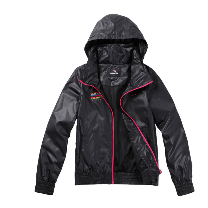 德尔惠deerway 2012年秋季新品女款带帽网里夹克外套53221914 正黑
