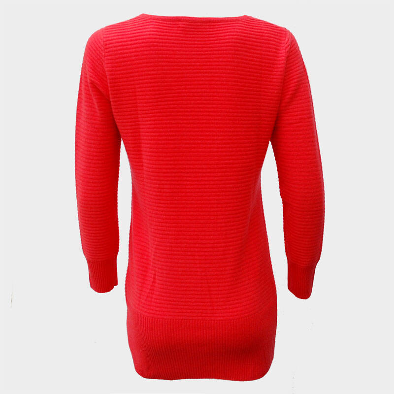 衫女中长款 纯羊绒 针织衫毛衣2012冬装 低圆领修身套衫25027 洋红色
