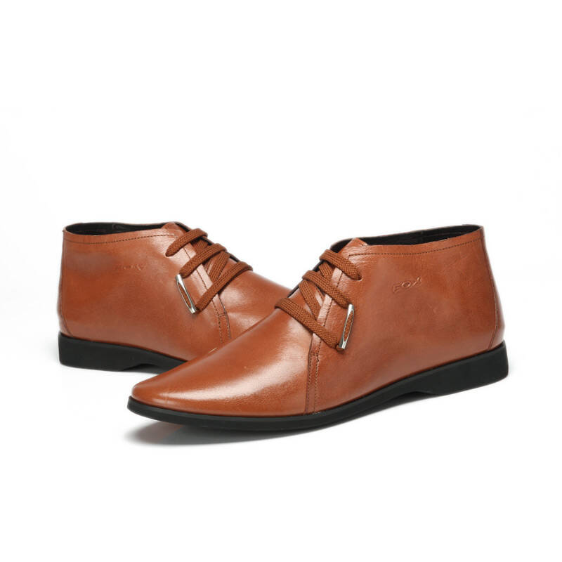 金狐狸(fox)商务休闲系带男鞋 黄棕 40