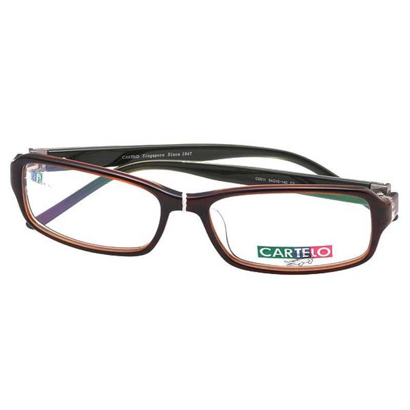 卡帝乐鳄鱼(cartelo)男女通用款全框板材小码眼镜架c8911 深棕色c3