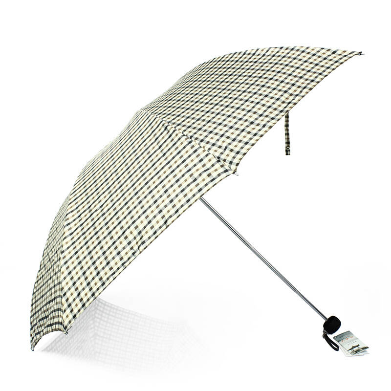 天堂伞 新款纳米技术强力抗水雨伞晴雨伞 325e色织格 米黄