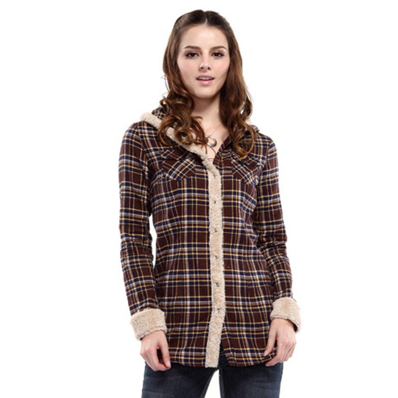 以纯yishion 2012秋装新款 女装格子长袖衬衫12324122 深啡 l