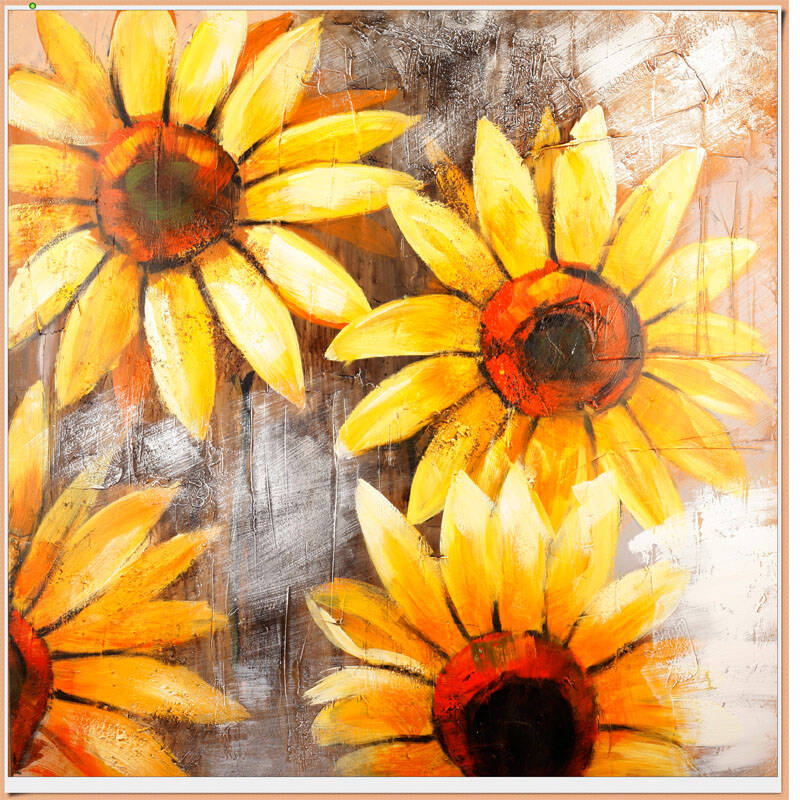 先后 纯手绘墙壁装饰油画 100*100 向日葵a