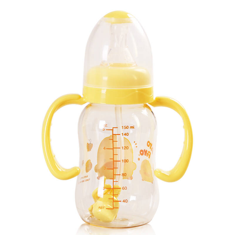 黄色小鸭 标准口径握把吸管pes奶瓶 150ml 330124