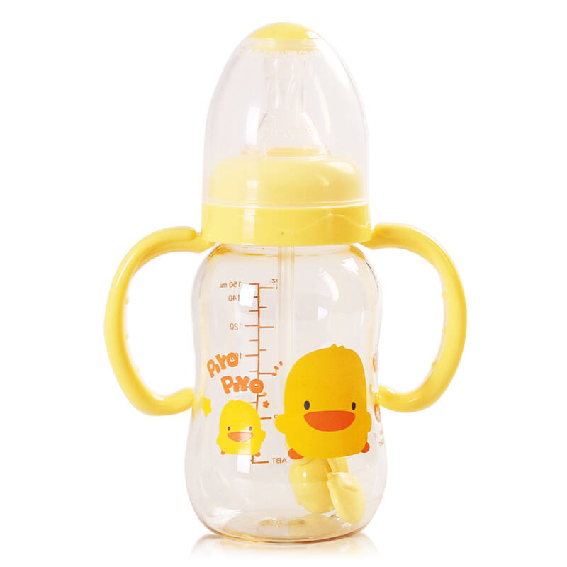 黄色小鸭 标准口径握把吸管pes奶瓶 150ml 330124