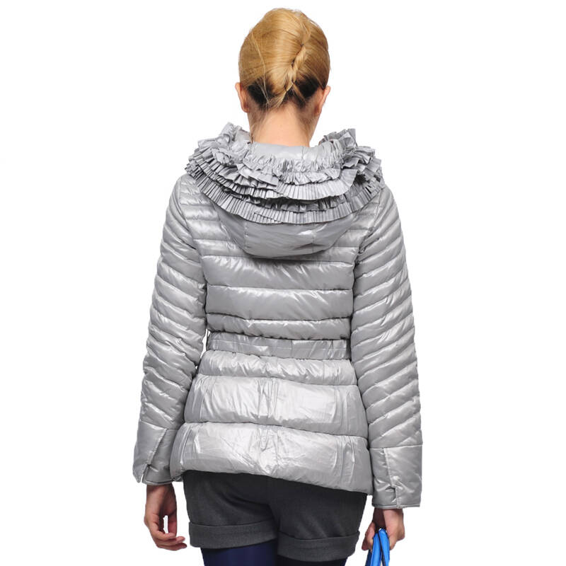 米兰朵 merunto 2012新款 腰带收腰显瘦 时尚优雅短款羽绒服211135