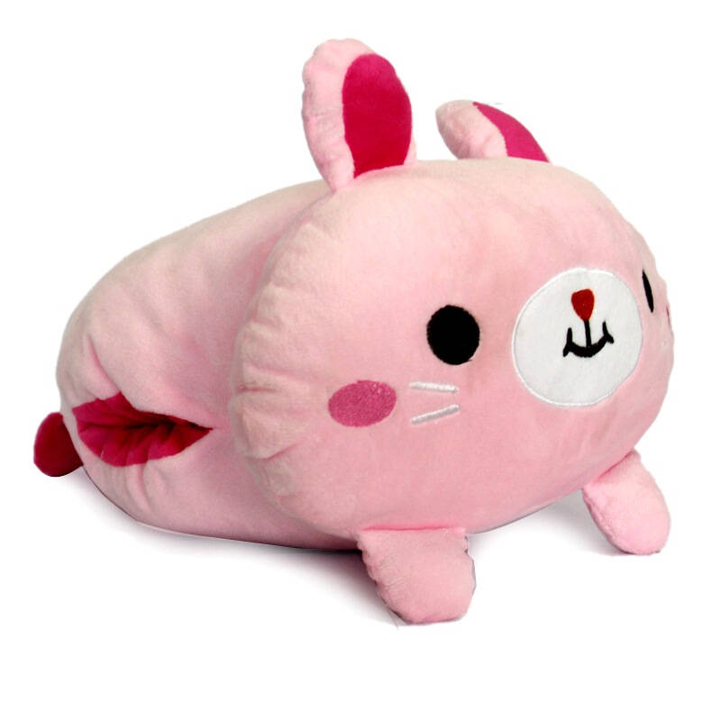 毛毛仔 床品家纺 午休枕系列两用粉粉兔手捂抱枕35cm