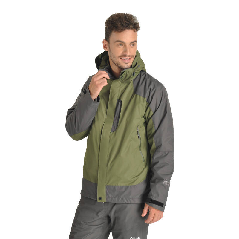 deeko/迪高冲锋衣 户外情侣款 两件套透气登山保暖冲锋衣 男款军绿 xl