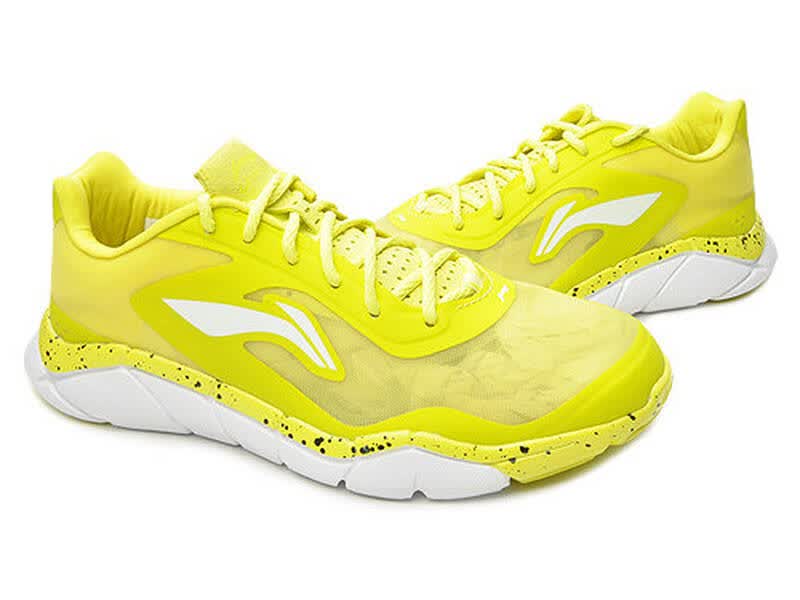 李宁lining 男子春夏季半镂空通风透气轻云跑鞋-arbg011-3 黄色 41
