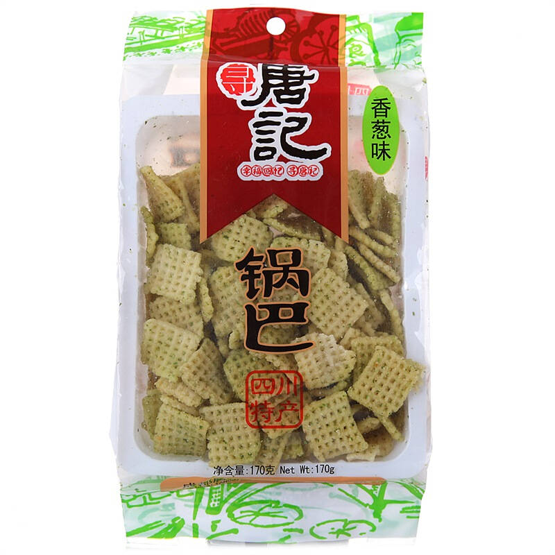 四川特产 唐记锅巴(香葱味)170g*4袋 自营