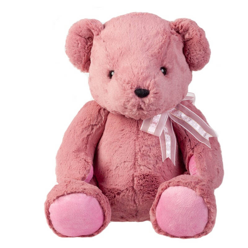 凯艺毛绒玩具12ly006坐姿紫泰迪熊45cm(领结颜色随机) 自营