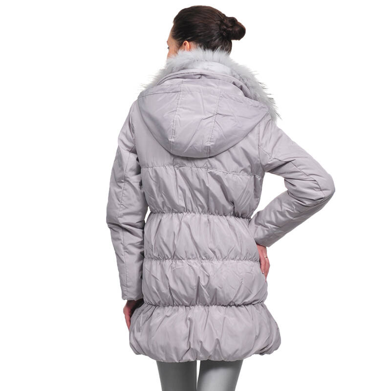 米兰朵 merunto 90%充绒量 时尚瘦身中长款羽绒服 011216 l50米灰 xs